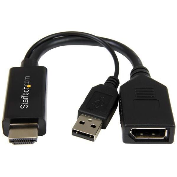 Adapter AV StarTech HDMI - DisplayPort + USB-A czarny (HD2DP)