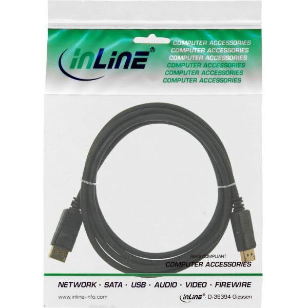 Kabel InLine DisplayPort - DisplayPort 0.3m czarny (17133P)