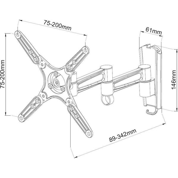 Techly Uchwyt ścienny 13'' - 37''