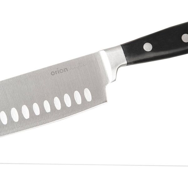 Orion Nóż kuchenny stalowy azjatycki do siekania Santoku 33 cm
