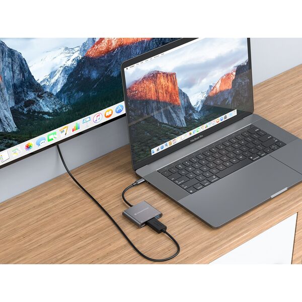 Adapter USB Conceptronic CONCEPTRONIC Adapter USB-C -> HDMI,2xUSB3.0,PD,SD   0.15m