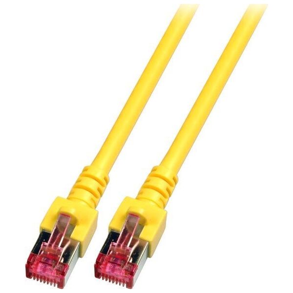 EFB EFB RJ45 Patchkabel S/FTP Cat.6 LSZH 0.15m GELB reines Kupfer Laengenaufdruck auf Knickschutztuelle patentiert