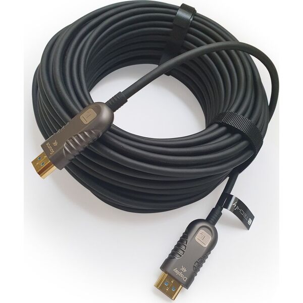 Kabel Techly TECHLY HDMI 4K 60Hz AOC LWL Kabel 2xHDMI Stecker 19polig Laenge 20m Hohe Bestaendigkeit bei EMI und RFI