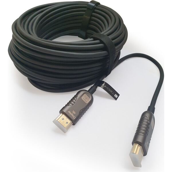 Kabel Techly TECHLY HDMI 4K 60Hz AOC LWL Kabel 2xHDMI Stecker 19polig Laenge 20m Hohe Bestaendigkeit bei EMI und RFI