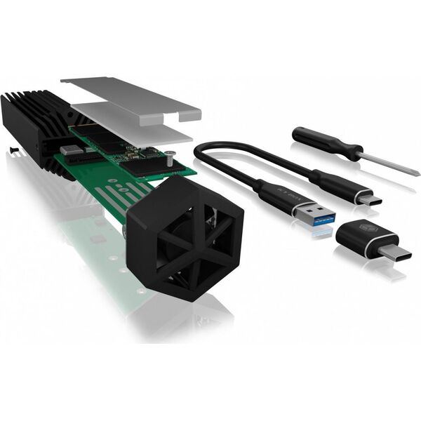 Kieszeń Icy Box USB-C 3.2 Gen 2 - M.2 NVMe SSD RGB (IB-1823MF-C31)