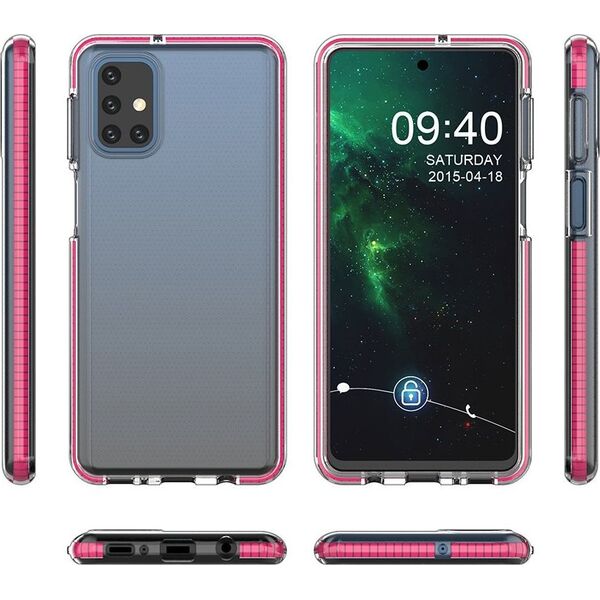 Hurtel Spring Case pokrowiec żelowe etui z kolorową ramką do Samsung Galaxy M31s czarny