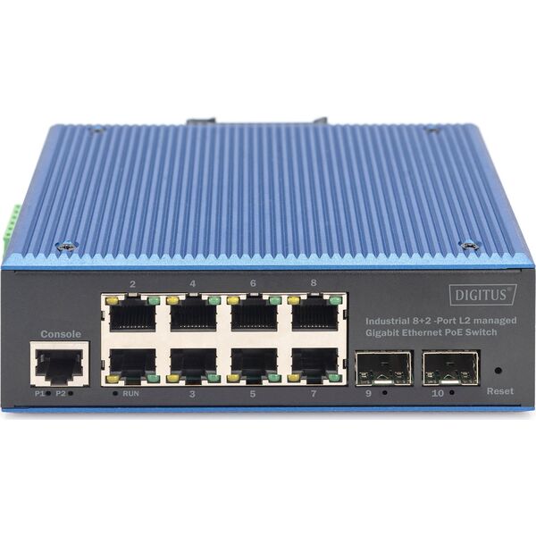 Switch Digitus DIGITUS Switch 8+2-Port L2 managed Gigabit Ethernet PoE
