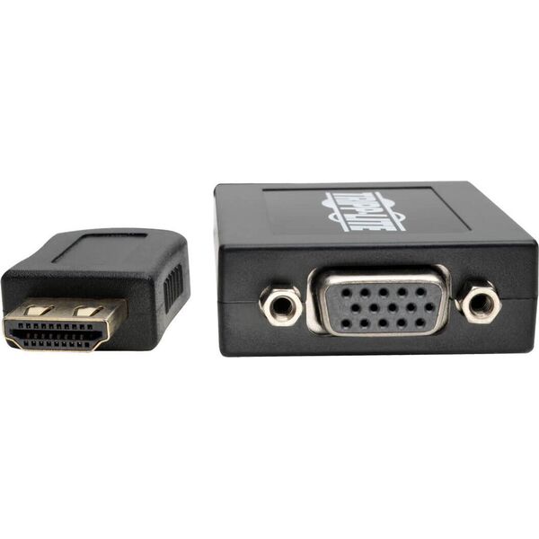 Adapter AV Eaton Tripp Lite HDMI to VGA with Audio Converter Cable Adapter for Ultrabook/Laptop/Desktop PC, (M/F), 6-in. (15.24 cm) - Videoadapter - TAA-konform - HDMI mannlich zu HD-15 (VGA) weiblich - 15.24 cm - Schwarz - 1920 x 1200 (WUXGA) Support