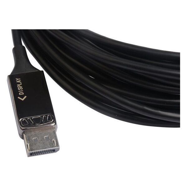 Kabel Techly TECHLY DisplayPort AOC Anschlusskabel 8K Glasfaser DisplayPort Kabel 20m schwarz Unempfindlich gegenueber elektromagn.Stoerungen