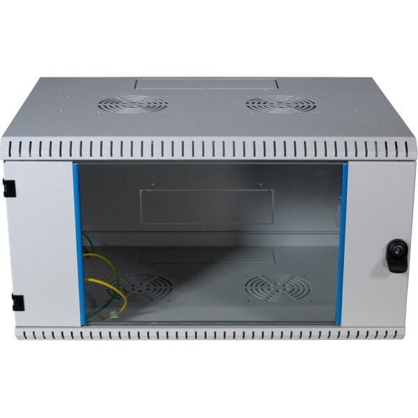 EFB EFB 48,26cm Wandgehaeuse GRAU 4HE Tiefe 400mm 1-teilig komplett vormontiert RAL7035 Seitenwaende abnehmbar Abschliessbar