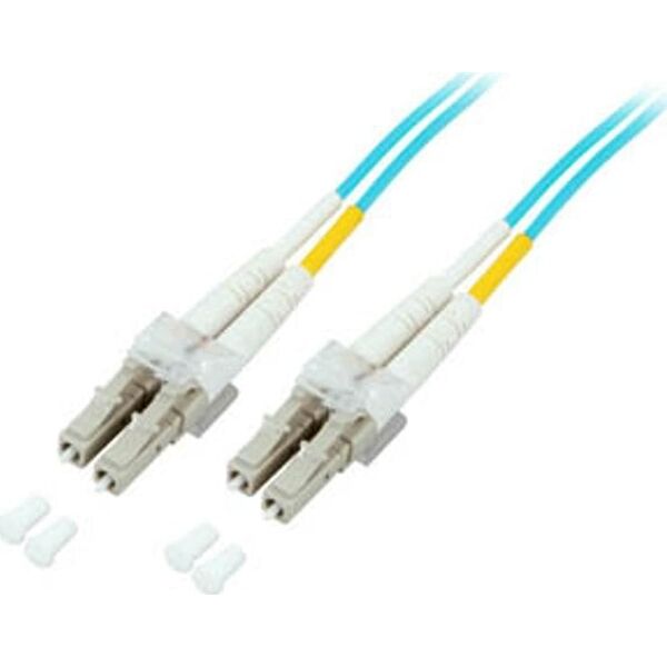 EFB EFB LWL Kabel Duplex Jumper LC-LC 50/125 OM3 0.5 Meter LSZH Halogenfrei aqua 2.0mm geprueft mit Messprotokoll