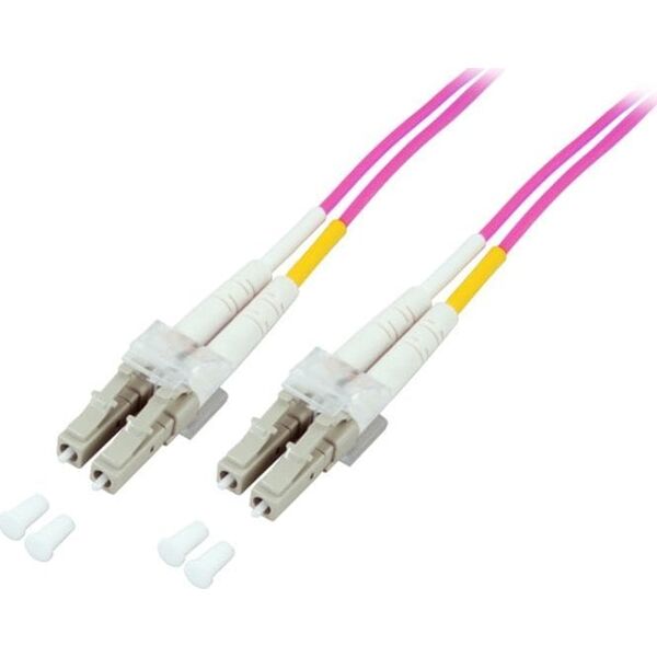EFB EFB LWL Kabel Duplex Jumper LC-LC 50/125 OM4 20 Meter LSZH Halogenfrei erika violett 2.0mm geprueft mit Messprotokoll