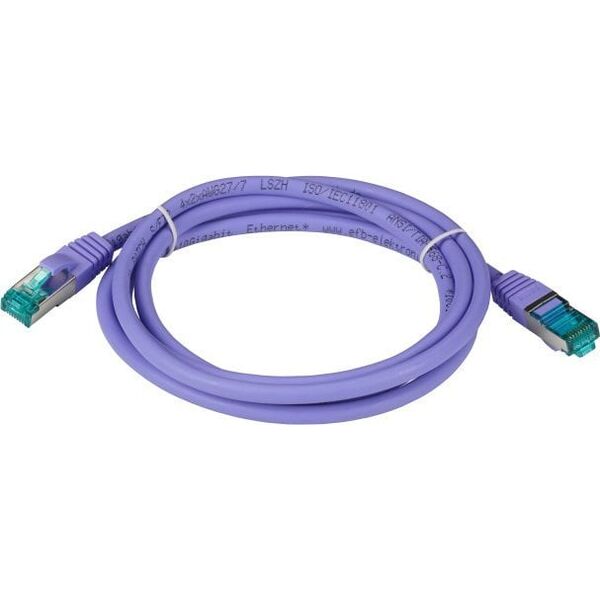 EFB EFB RJ45 Patchkabel S/FTP Cat6A LSZH Violett Laenge 2m 4x2xAWG27/7 nach TIA/EIA568B geschirmt Uebertragungsstandards 10Gbit