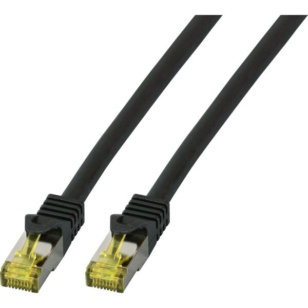 EFB EFB Patchkabel Cat6a S/FTP LSZH mit Cat7 Rohkabel 1,5m SCHWARZ 10 Gigabit Ethernet 600MHz 4x2xAWG26/7 Flammwidrig Raucharm