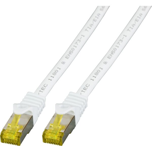 EFB EFB Patchkabel Cat6a S/FTP LSZH mit Cat7 Rohkabel 1,5m WEISS 10 Gigabit Ethernet 600MHz 4x2xAWG26/7 Flammwidrig Raucharm