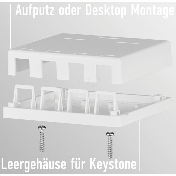 EFB EFB Keystone Anschlussbox 4 Port Aufputz reinweiss ohne Modul