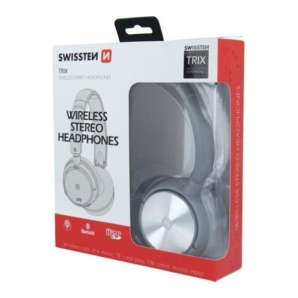 Słuchawki Sourcing Swissten Trix Bluetooth 4.2 Wireless Headphones With FM / AUX / MicroSD / Grey