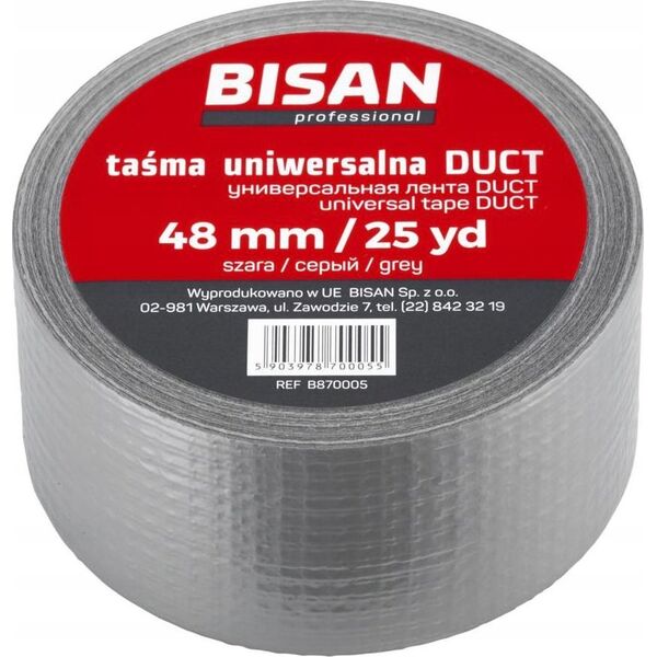 Bisan Bisan taśma uniwersalna DUCT 48mm/50yd, szara B870006