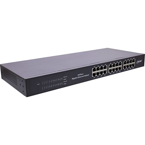 Switch InLine InLine® Gigabit Network Switch 24-Port, 1Gb/s, 19" 1U, metal, fanless