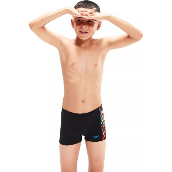 Speedo Dziecięce kąpielówki Speedo DIGI ALOV PANL ASHT JM black/volcanic orange/fluo green/bright yellow/lapis rozmiar 13-14
