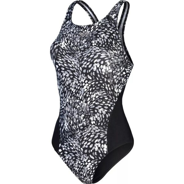 Speedo Damski strój kąpielowy Speedo ALOV DIGI RB 1PC AF black/usa charcoal/shark grey/white rozmiar 34