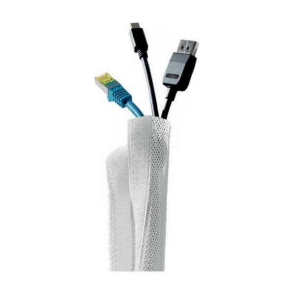 Organizer C2G HAGOR KSK 5 Meter Weiss - 35-85mm Kabelsocke mit Klettverschluss Laenge 5m Weite 35-85mm