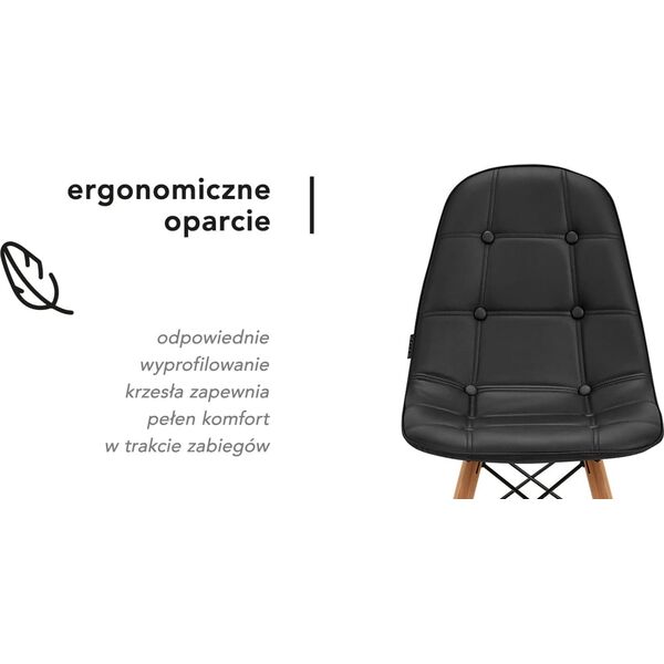Activeshop 4Rico Krzesło skandynawskie QS-185 eco skóra czarne