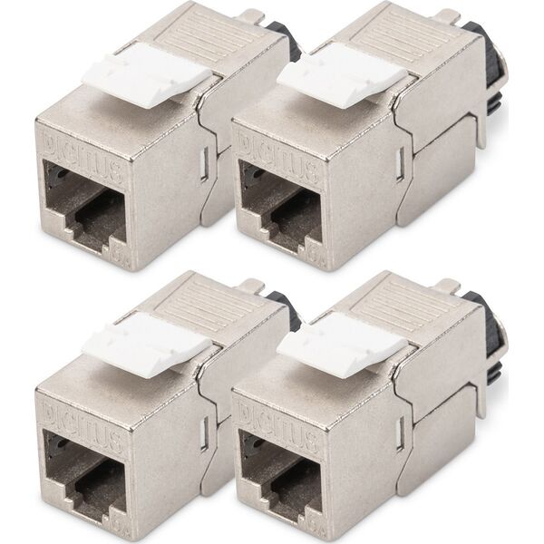 Digitus DIGITUS CAT 6A Keystone Modul, θωρακισμένο με διαχειριστή καλωδίων 4 τεμ