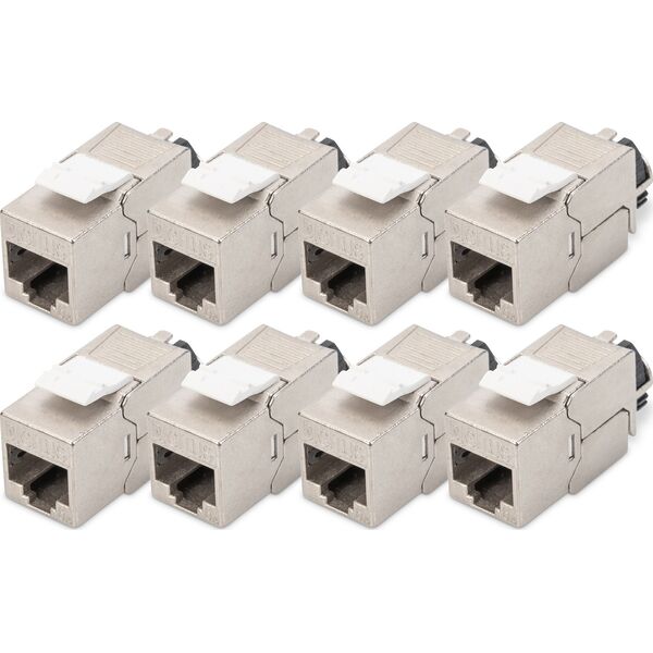 Digitus DIGITUS CAT 6A Keystone Modul, θωρακισμένο με διαχειριστή καλωδίων 8 τεμ