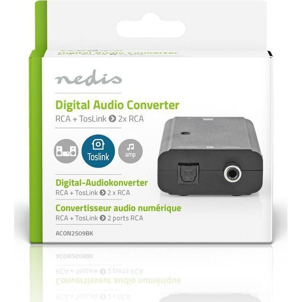 Προσαρμογέας AV Nedis Nedis ACON2509BK μετατροπέας αρχείων ήχου Μαύρο
