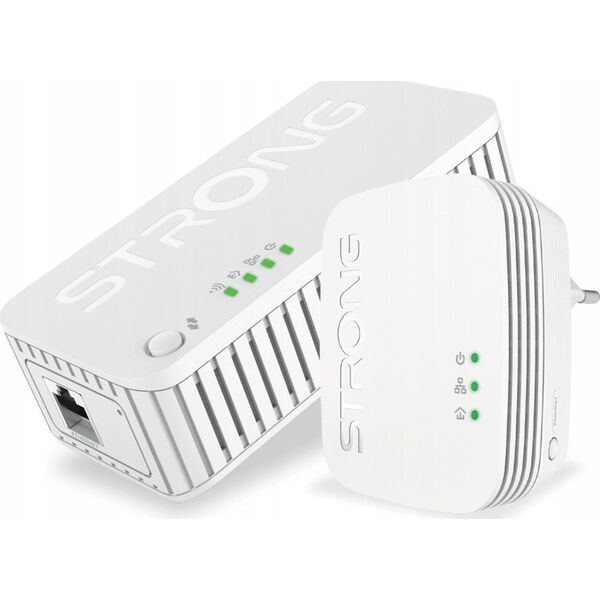 Adapter powerline Strong Strong POWERLWF1000DUOMINI Karta sieciowa do PowerLine 1000 Mbit/s Przewodowa sieć LAN Wi-Fi Biały 2 szt.