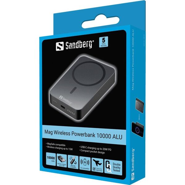 Powerbank Sandberg Mag Wireless Powerbank10000ALU