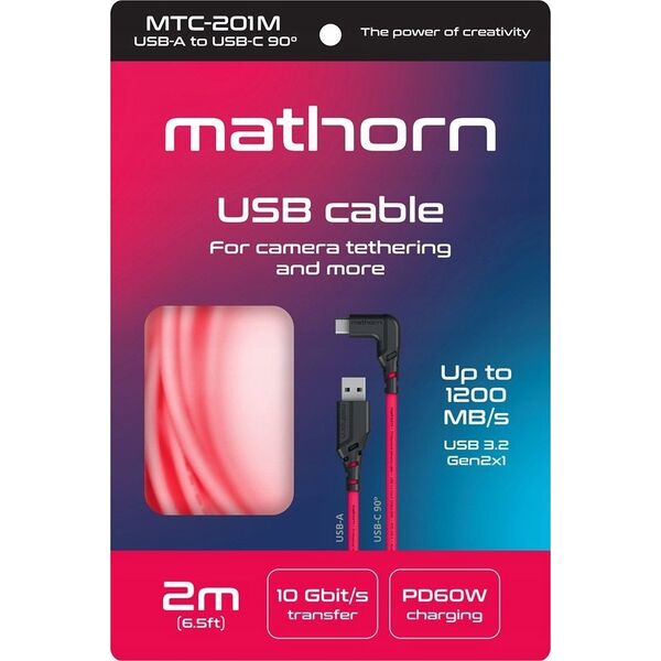 Kabel USB Eaton Kabel fotograficzny Mathorn MTC-201M 2m 10Gbps 60W USB A-C90 Magenta