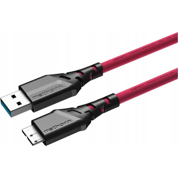 Kabel USB Ednet Kabel fotograficzny Mathorn MTC-520M 5m 10Gbps USB A - MicroB Magenta