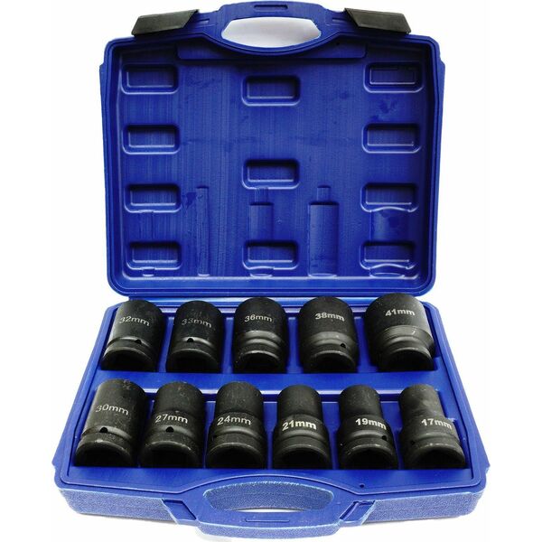 IMPACT SOCKET SET 1" 11pcs 17-41mm /SILVER