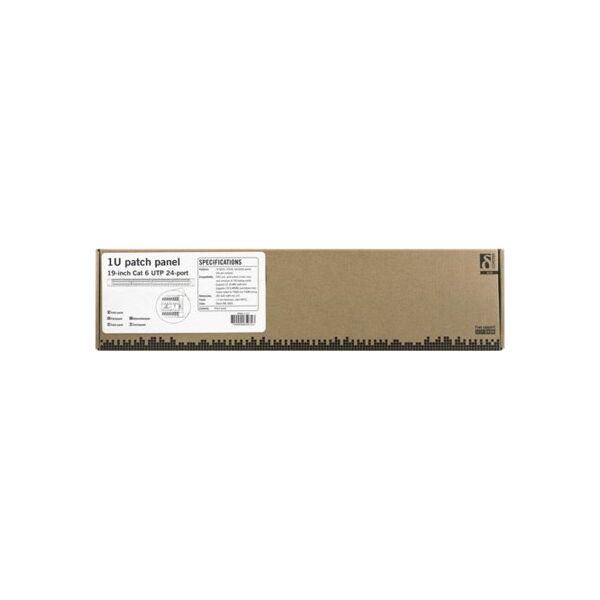 Terminal sieciowy Deltaco DELTACO 19 "komutacinė panelė, 24xRJ45, Cat6, UTP, 1U, 10Gbps, metalinė, juoda / PAN-112