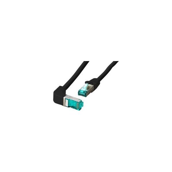 EFB EFB RJ45 Patchkabel S/FTP Cat.6A LSZH einseitig 90 Grad gewinkelt 2m schwarz