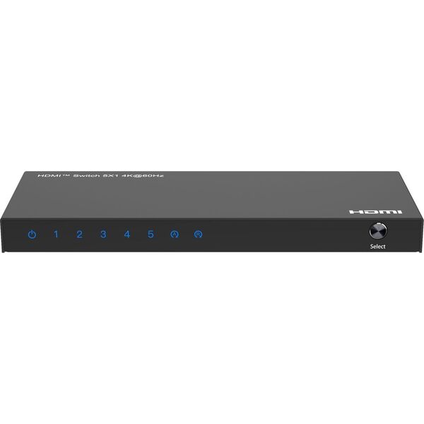System przekazu sygnału AV MicroConnect Microconnect MC-HDMISWITCH0501-4K przełącznik wideo