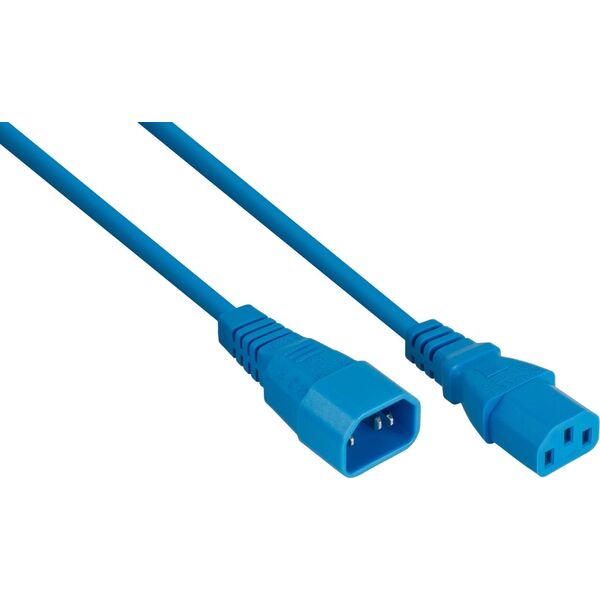 Kabel zasilający Alcasa kabelmeister Kaltgeräteverlängerung C14 an C14 blau 5m