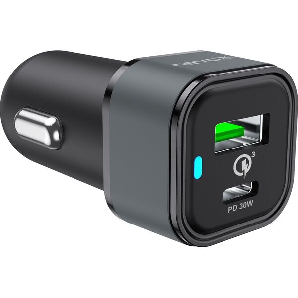 Φορτιστής Nevox nevox 30W USB-C + USB QC 3.0 48W KFZ-Ladegerät μαύρο