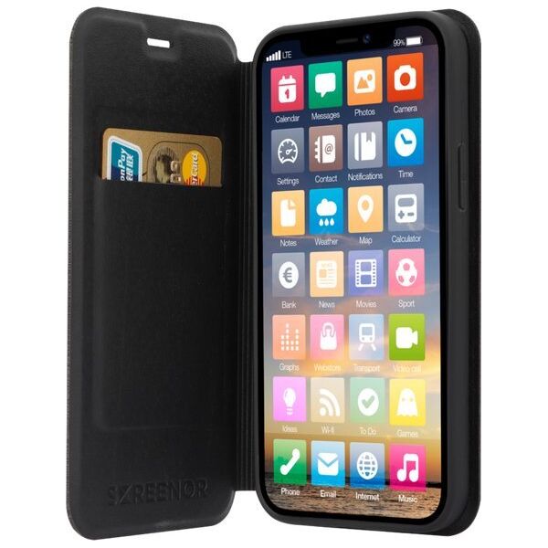 Screenor Screenor CLEVER, Θήκη πορτοφόλι, Apple, IPHONE 15 PRO MAX, 17 cm (6.7"), Μαύρο