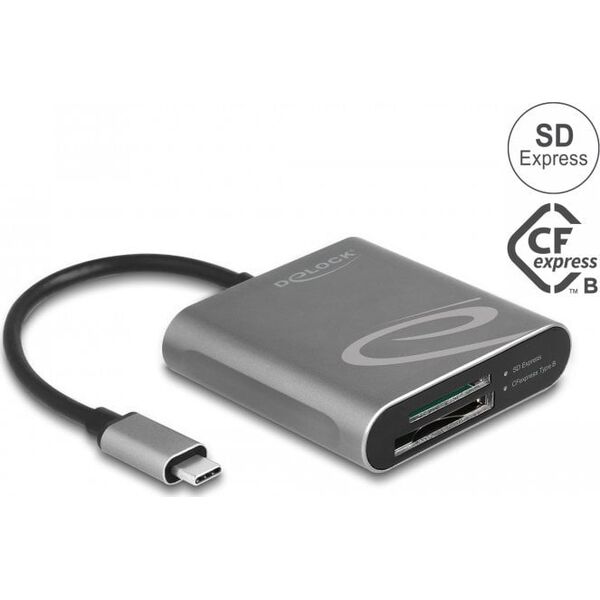 Czytnik Delock Delock USB Type-C Card Reader fur SD Express und CFexpress Speicherkarten