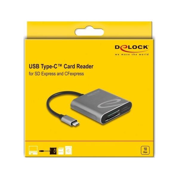 Czytnik Delock Delock USB Type-C Card Reader fur SD Express und CFexpress Speicherkarten