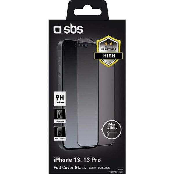 SBS Mobile SBS Glas SP Full Cover iPhone 13/13 Pro/14 μαύρο