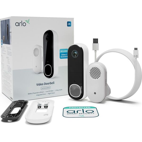 Arlo ARLO ESSENTIAL 2 Video Doorbell 2K With Chime V2 BNDL 13962090 193108146753