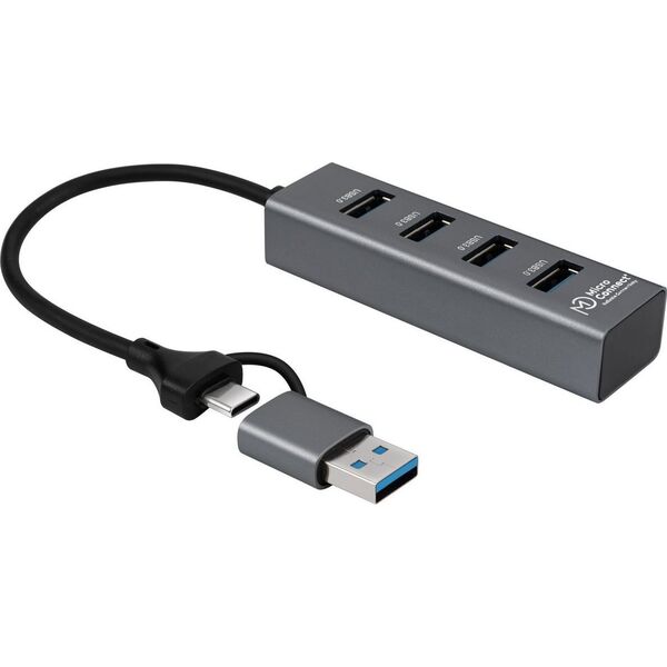 HUB USB MicroConnect USB 3.0 Hub 4-Port με USB-C
