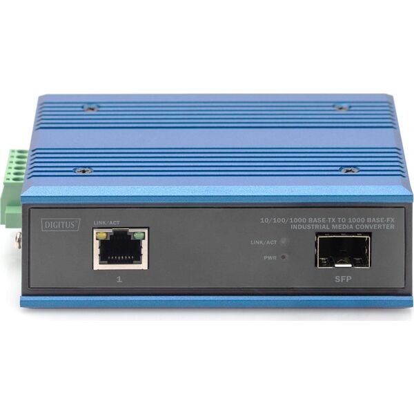 Μετατροπέας οπτικών ινών Digitus Digitus DN-652103-1 μετατροπέας δικτύου 1000 Mbit/s Πολυλειτουργικός, Μονός Μαύρος, Μπλε