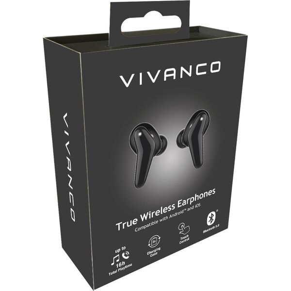 Ασύρματα ακουστικά Vivanco Fresh Pair BT, μαύρο (60605)
