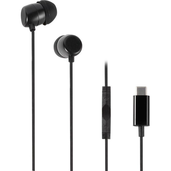Ακουστικά Vivanco Vivanco headset Στερεοφωνικά ακουστικά USB-C, μαύρο (61752)