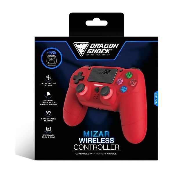 Ασύρματο Χειριστήριο Canyon Dragonshock Mizar κόκκινο PS4